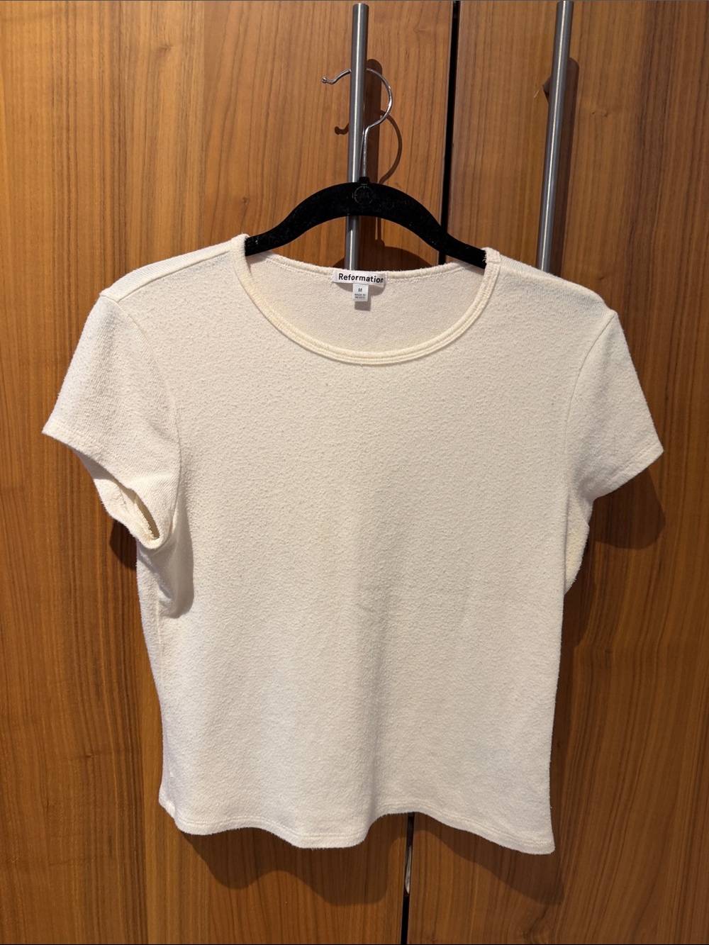 Reformation Off-White Short Sleeve Crewneck Tee